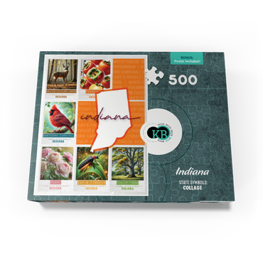Indiana: State Symbols Poster 500 Jigsaw Puzzle box view3