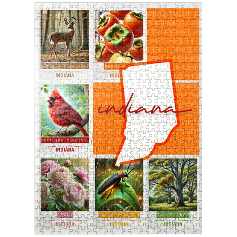 puzzleplate Indiana: State Symbols Poster 500 Jigsaw Puzzle