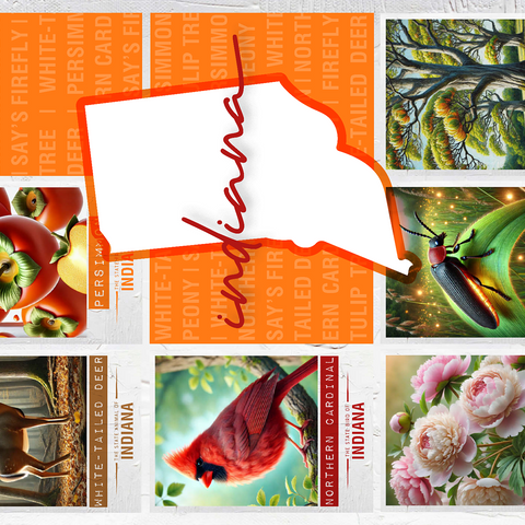 Indiana: State Symbols Poster 500 Jigsaw Puzzle 3D Modell