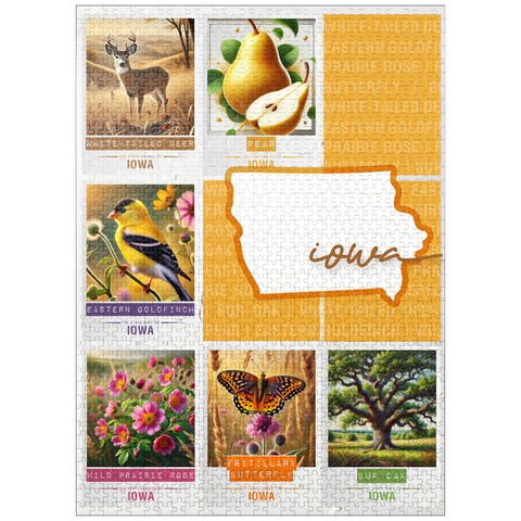 puzzleplate Iowa: State Symbols Poster 1000 Jigsaw Puzzle