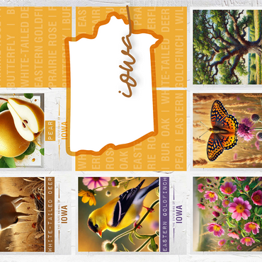 Iowa: State Symbols Poster 1000 Jigsaw Puzzle 3D Modell