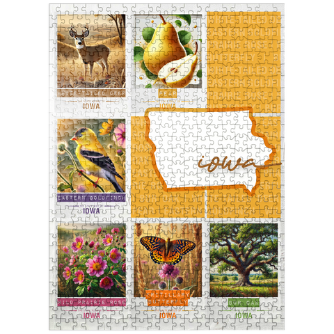 puzzleplate Iowa: State Symbols Poster 500 Jigsaw Puzzle