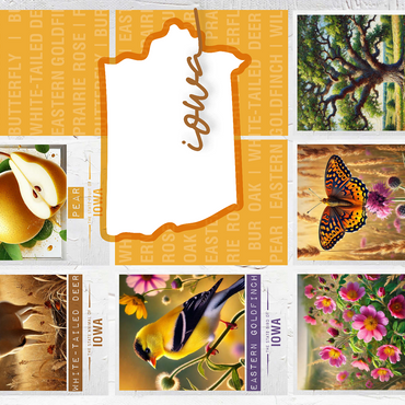 Iowa: State Symbols Poster 500 Jigsaw Puzzle 3D Modell