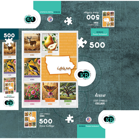 Iowa: State Symbols Poster 500 Jigsaw Puzzle box 3D Modell