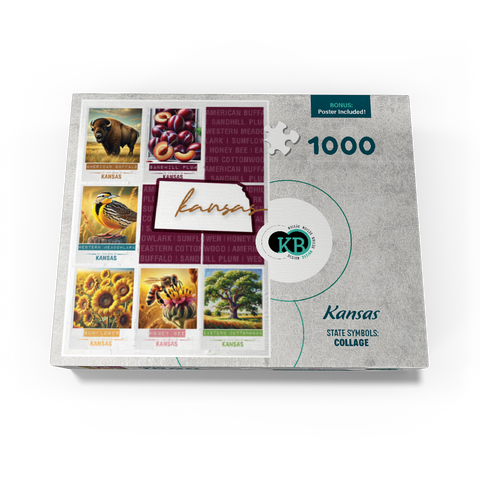 Kansas: State Symbols Poster 1000 Jigsaw Puzzle box view3