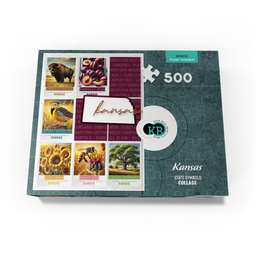 Kansas: State Symbols Poster 500 Jigsaw Puzzle box view3