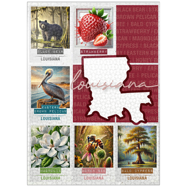 puzzleplate Louisiana: State Symbols Poster 1000 Jigsaw Puzzle