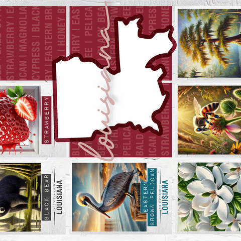 Louisiana: State Symbols Poster 1000 Jigsaw Puzzle 3D Modell