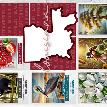 Louisiana: State Symbols Poster 500 Jigsaw Puzzle 3D Modell