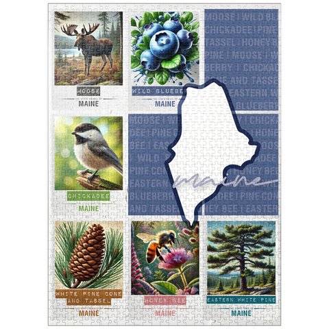 puzzleplate Maine: State Symbols Poster 1000 Jigsaw Puzzle