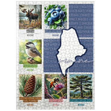 puzzleplate Maine: State Symbols Poster 500 Jigsaw Puzzle