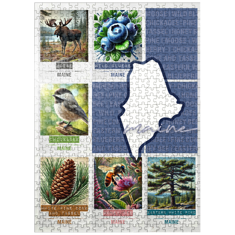 puzzleplate Maine: State Symbols Poster 500 Jigsaw Puzzle