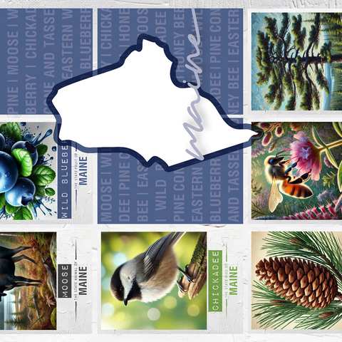 Maine: State Symbols Poster 500 Jigsaw Puzzle 3D Modell