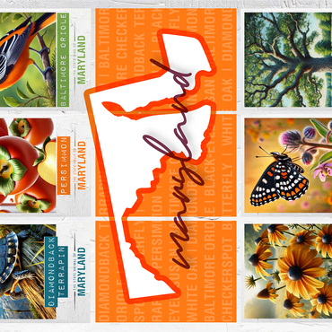 Maryland: State Symbols Poster 1000 Jigsaw Puzzle 3D Modell