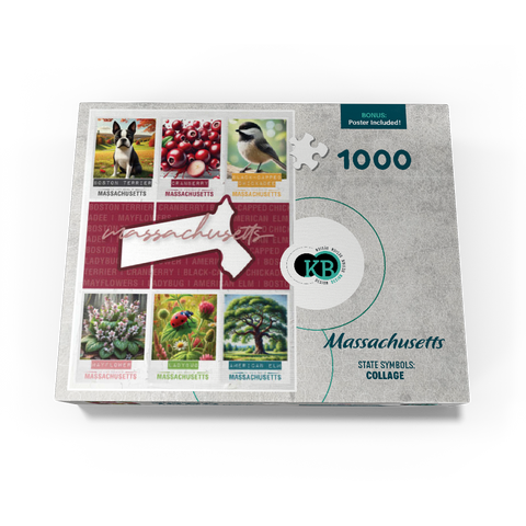 Massachusetts: State Symbols Poster 1000 Jigsaw Puzzle box view3