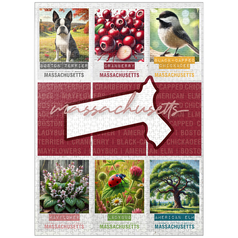puzzleplate Massachusetts: State Symbols Poster 1000 Jigsaw Puzzle