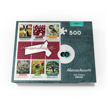 Massachusetts: State Symbols Poster 500 Jigsaw Puzzle box view3