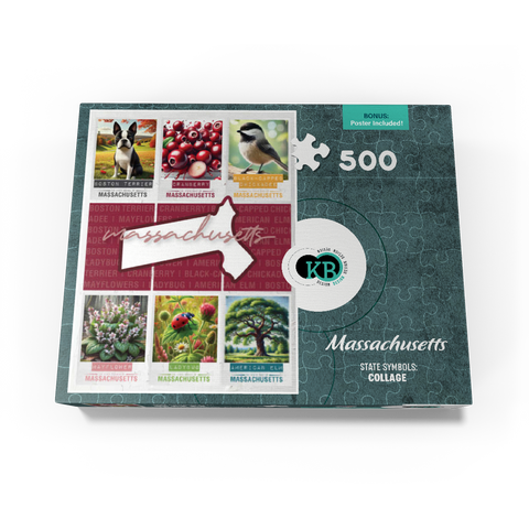 Massachusetts: State Symbols Poster 500 Jigsaw Puzzle box view3