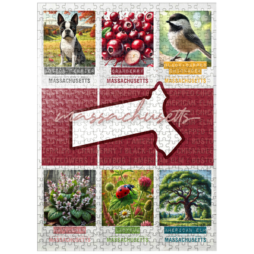 puzzleplate Massachusetts: State Symbols Poster 500 Jigsaw Puzzle