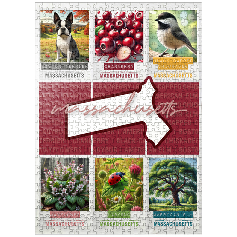 puzzleplate Massachusetts: State Symbols Poster 500 Jigsaw Puzzle