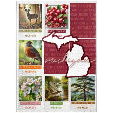 puzzleplate Michigan: State Symbols Poster 1000 Jigsaw Puzzle