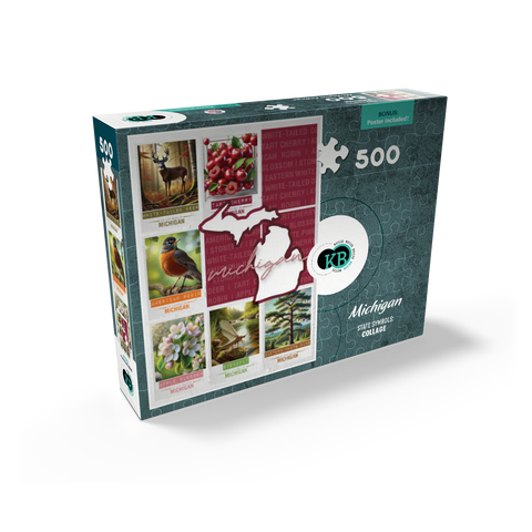 Michigan: State Symbols Poster 500 Jigsaw Puzzle box view2