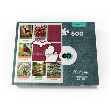 Michigan: State Symbols Poster 500 Jigsaw Puzzle box view3