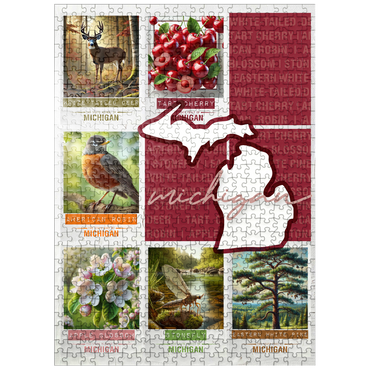 puzzleplate Michigan: State Symbols Poster 500 Jigsaw Puzzle