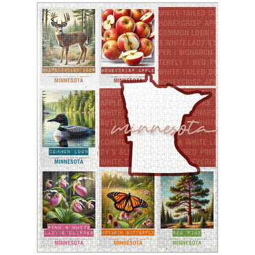 puzzleplate Minnesota: State Symbols Poster 1000 Jigsaw Puzzle