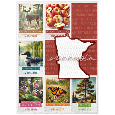 puzzleplate Minnesota: State Symbols Poster 1000 Jigsaw Puzzle