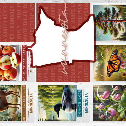 Minnesota: State Symbols Poster 1000 Jigsaw Puzzle 3D Modell