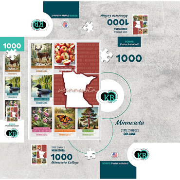 Minnesota: State Symbols Poster 1000 Jigsaw Puzzle box 3D Modell