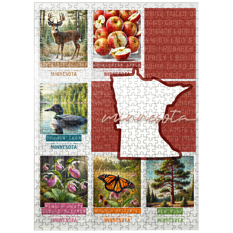 puzzleplate Minnesota: State Symbols Poster 500 Jigsaw Puzzle
