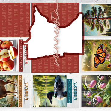 Minnesota: State Symbols Poster 500 Jigsaw Puzzle 3D Modell