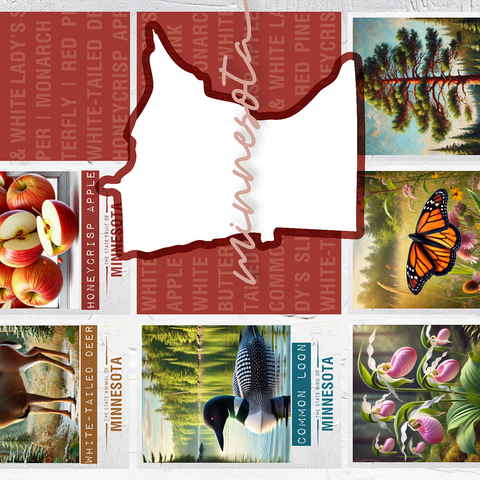 Minnesota: State Symbols Poster 500 Jigsaw Puzzle 3D Modell