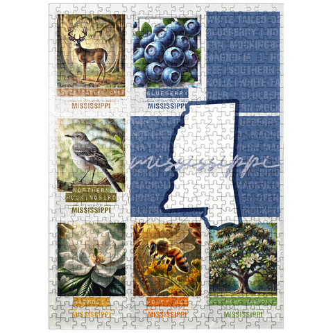 puzzleplate Mississippi: State Symbols Poster 500 Jigsaw Puzzle