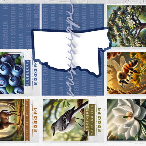 Mississippi: State Symbols Poster 500 Jigsaw Puzzle 3D Modell