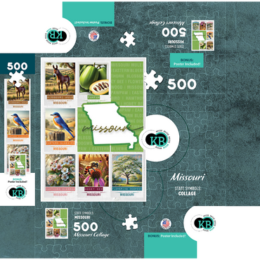 Missouri: State Symbols Poster 500 Jigsaw Puzzle box 3D Modell