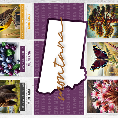 Montana: State Symbols Poster 1000 Jigsaw Puzzle 3D Modell