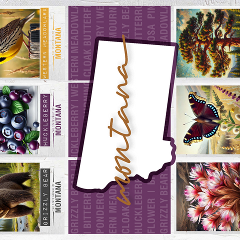 Montana: State Symbols Poster 500 Jigsaw Puzzle 3D Modell