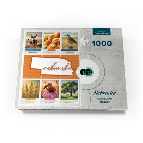 Nebraska: State Symbols Poster 1000 Jigsaw Puzzle box view3