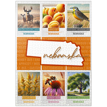 puzzleplate Nebraska: State Symbols Poster 1000 Jigsaw Puzzle