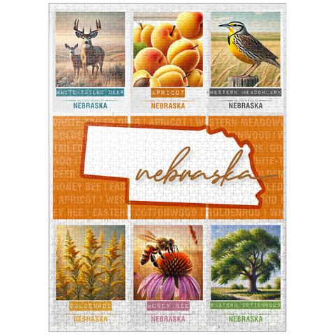 puzzleplate Nebraska: State Symbols Poster 1000 Jigsaw Puzzle