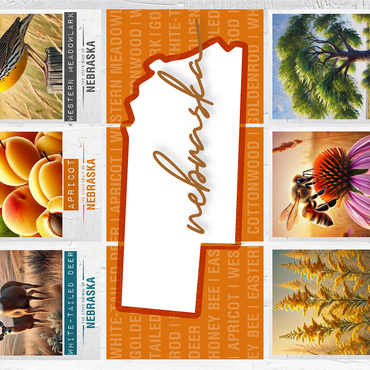 Nebraska: State Symbols Poster 1000 Jigsaw Puzzle 3D Modell