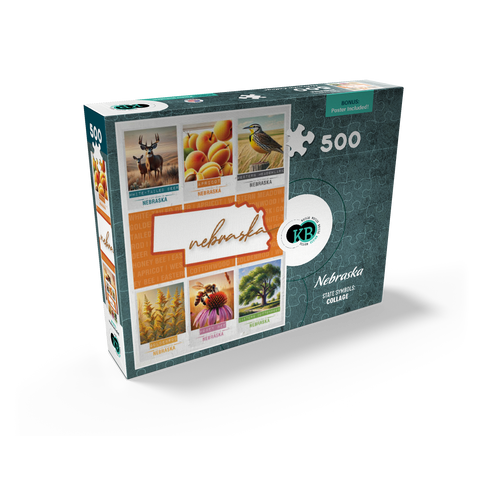 Nebraska: State Symbols Poster 500 Jigsaw Puzzle box view2