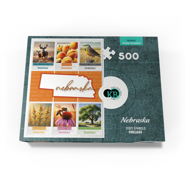 Nebraska: State Symbols Poster 500 Jigsaw Puzzle box view3