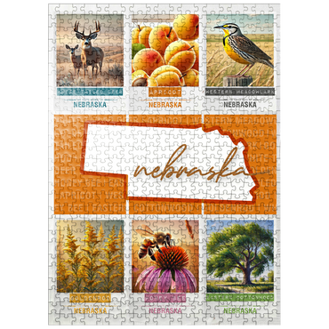 puzzleplate Nebraska: State Symbols Poster 500 Jigsaw Puzzle
