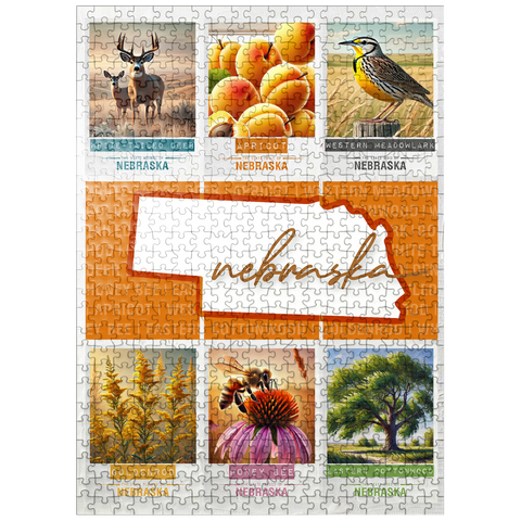 puzzleplate Nebraska: State Symbols Poster 500 Jigsaw Puzzle