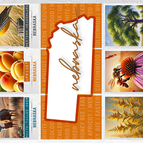 Nebraska: State Symbols Poster 500 Jigsaw Puzzle 3D Modell
