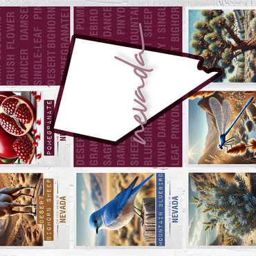 Nevada: State Symbols Poster 1000 Jigsaw Puzzle 3D Modell